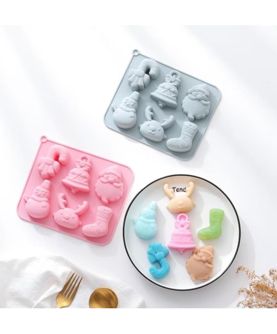 MOLDE NAVIDAD 6 CAVIDADES PLANAS VARIOS DISEÑOS