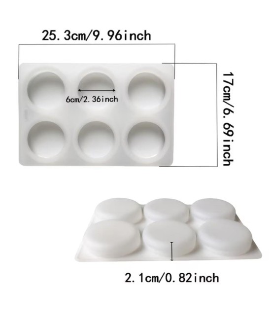 MOLDE CIRCULARES 6 CAVIDADES JABONES