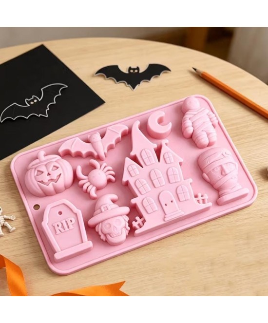 MOLDE HALLOWEN PLANO 9 CAVIDADES MEDIANO