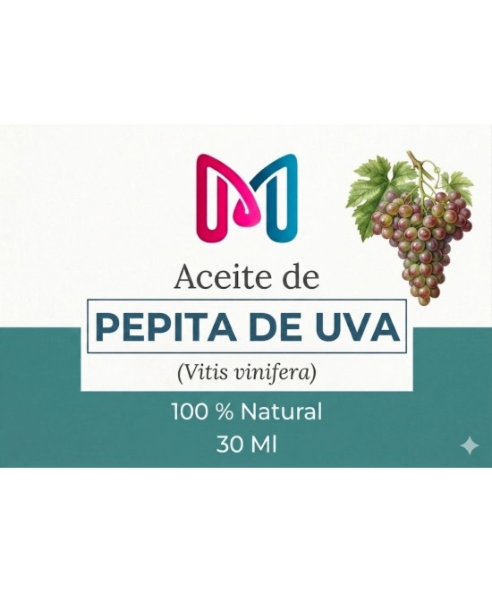 ACEITE 100% VEGANO NATURAL DE PEPITA DE UVA  PARA COSMETICA 30 ML