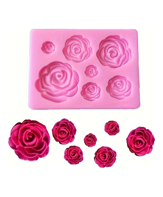 MOLDE ROSAS PLANAS 7 CAVIDADES