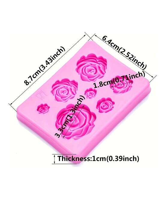 MOLDE ROSAS PLANAS 7 CAVIDADES