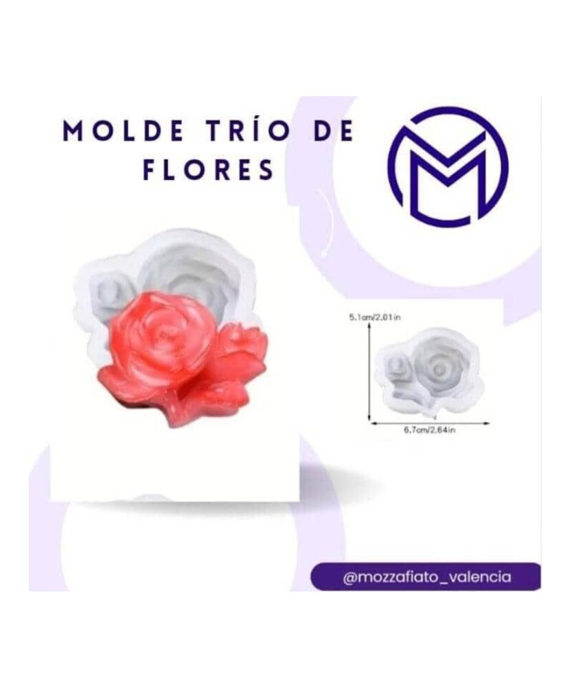 MOLDE TRIO DE FLORES