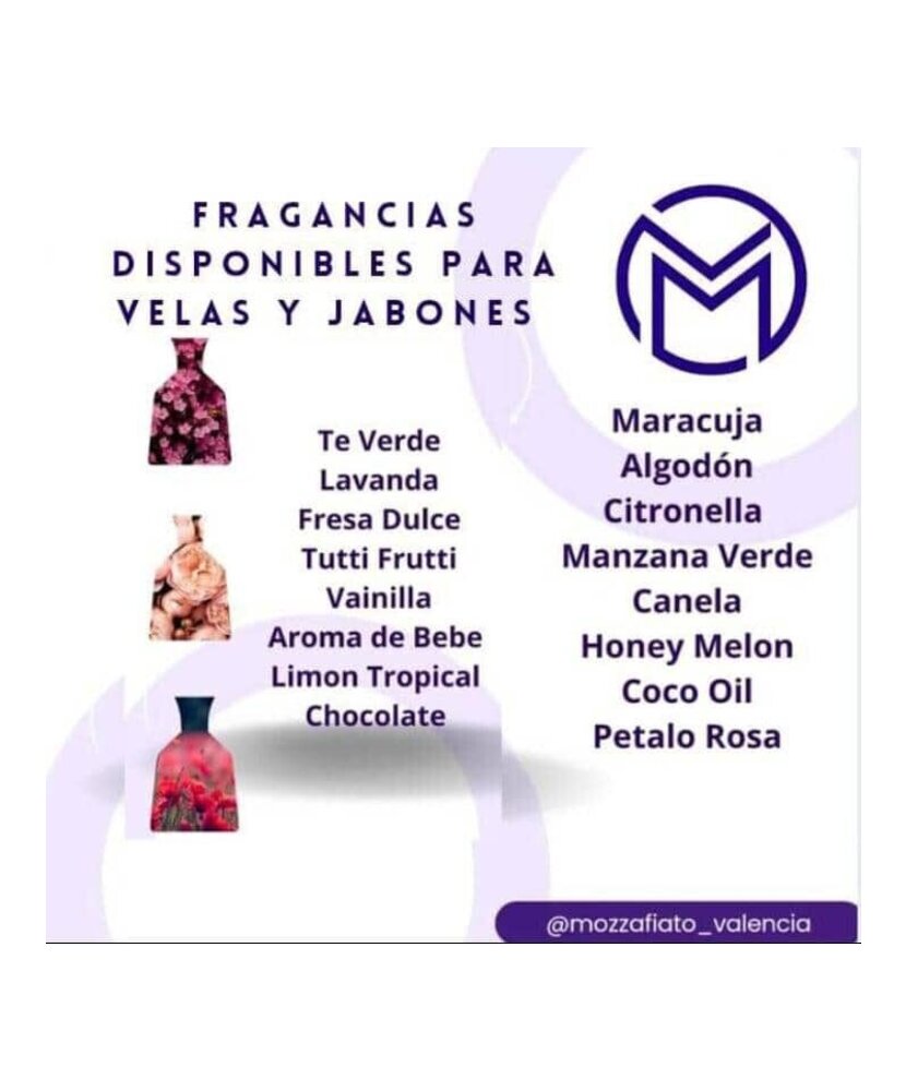 FRAGANCIAS OLEOSAS PARA VELAS Y JABONES 30 ML