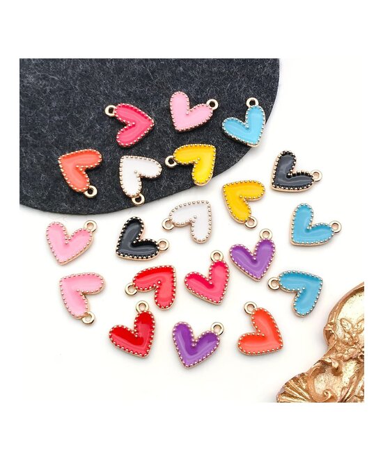 DIJES DE CORAZONES DE ESMALTE x UNIDAD