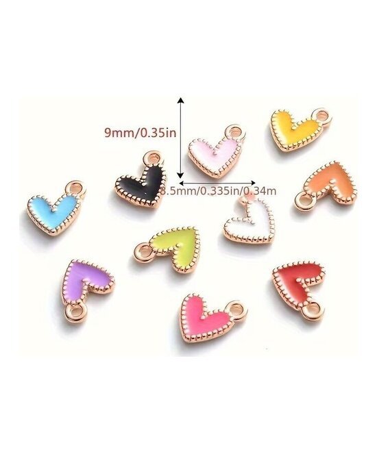 DIJES DE CORAZONES DE ESMALTE x UNIDAD