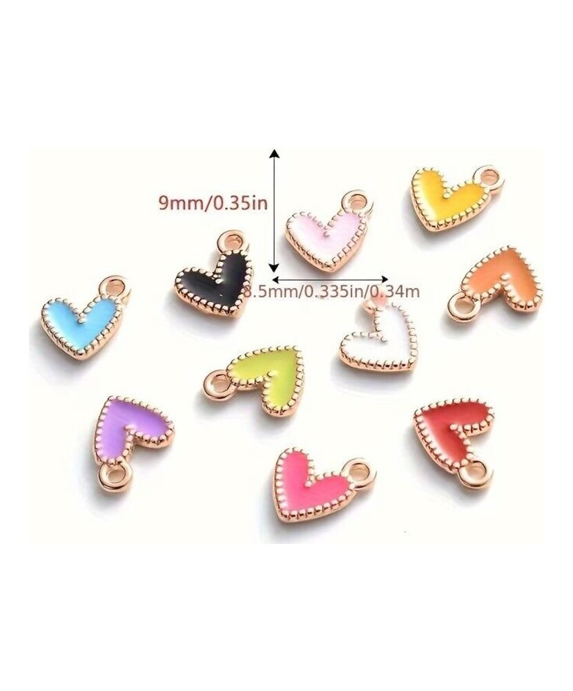 DIJES DE CORAZONES DE ESMALTE x UNIDAD
