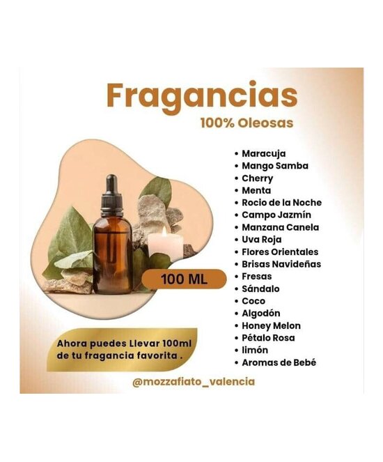FRAGANCIAS OLEOSAS PARA VELAS Y JABONES 100 ML
