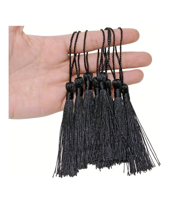 BORLAS COLGANTES LARGAS NEGRAS x 10 UNIDADES