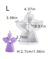 MOLDE ANGEL CORAZONADO PLANO GRANDE