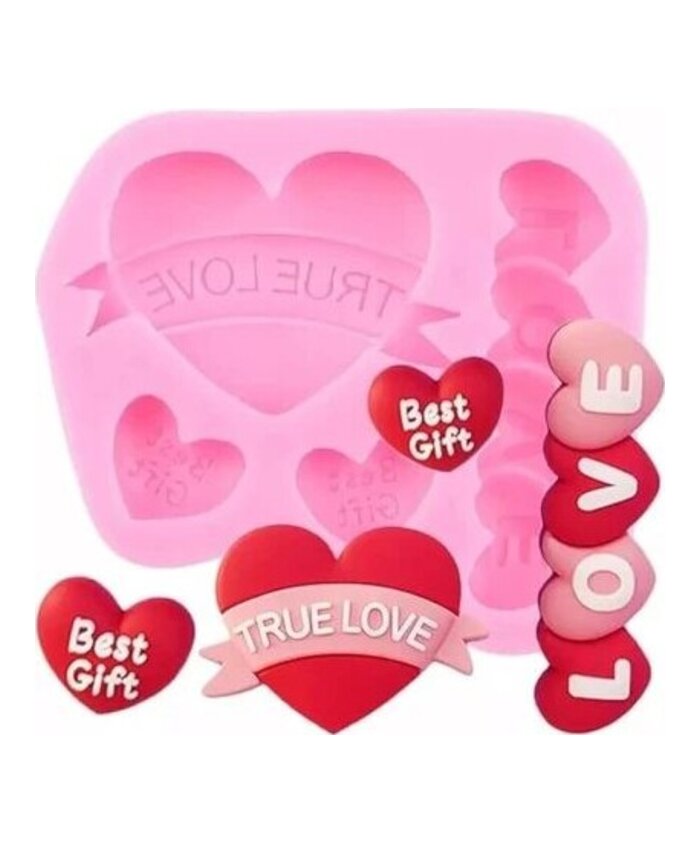 MOLDE TRUE LOVE CORAZONES 4 CAVIDADES