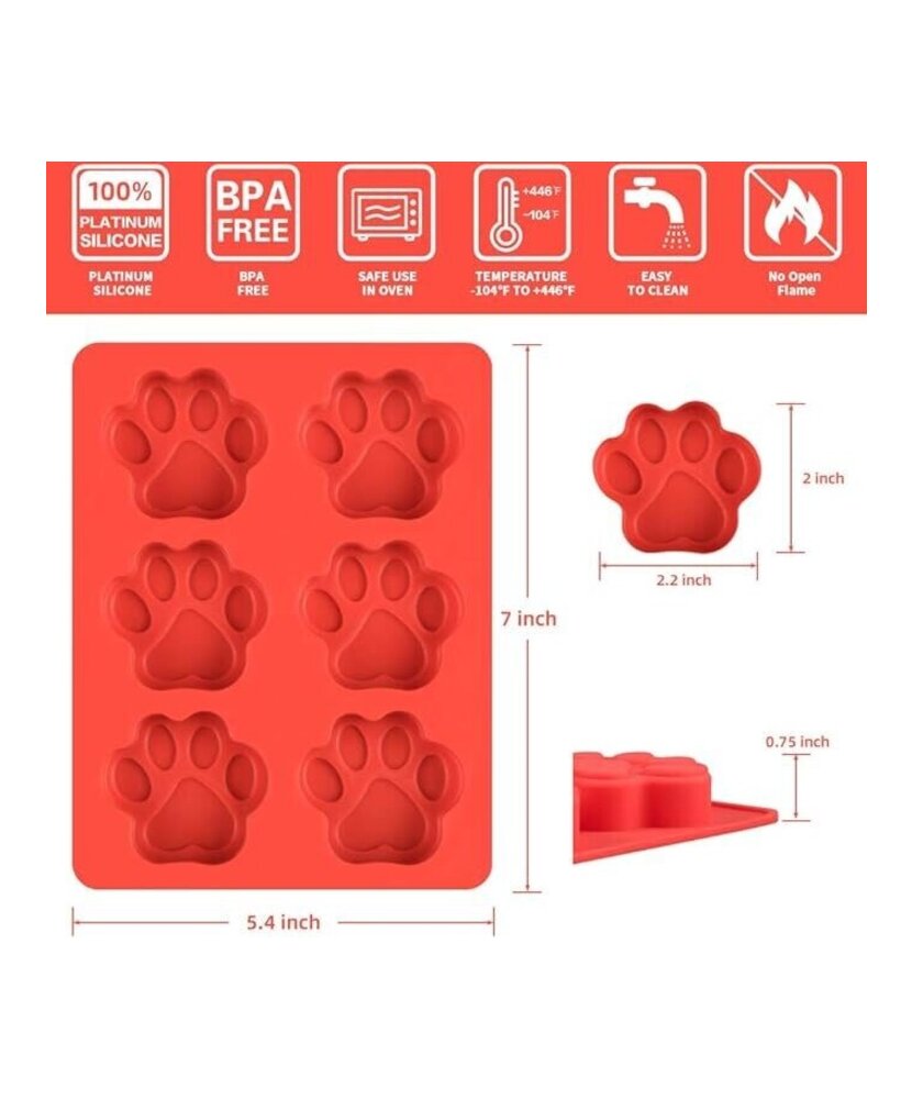 MOLDE PATAS DE PERRO 6 CAVIDADES MEDIANAS