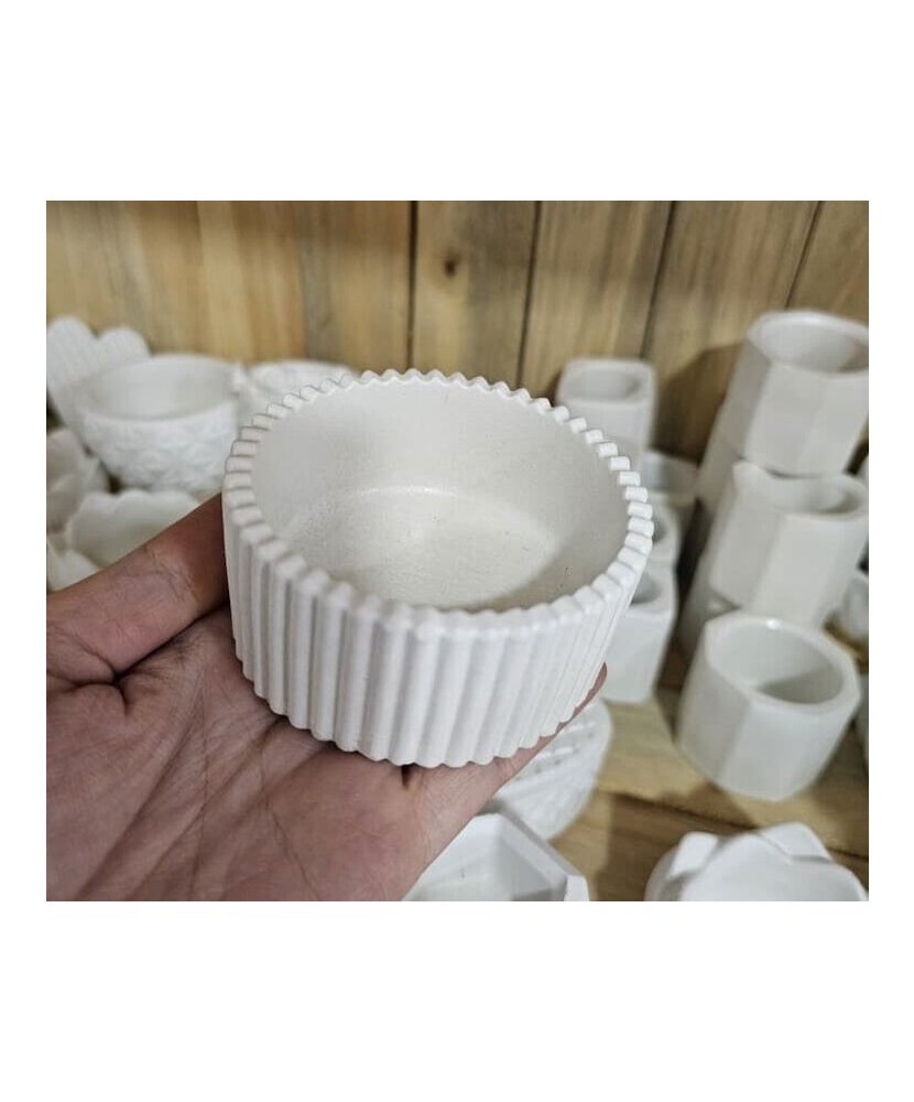 PIEZAS DE CEMENTO MACETA RAYADA