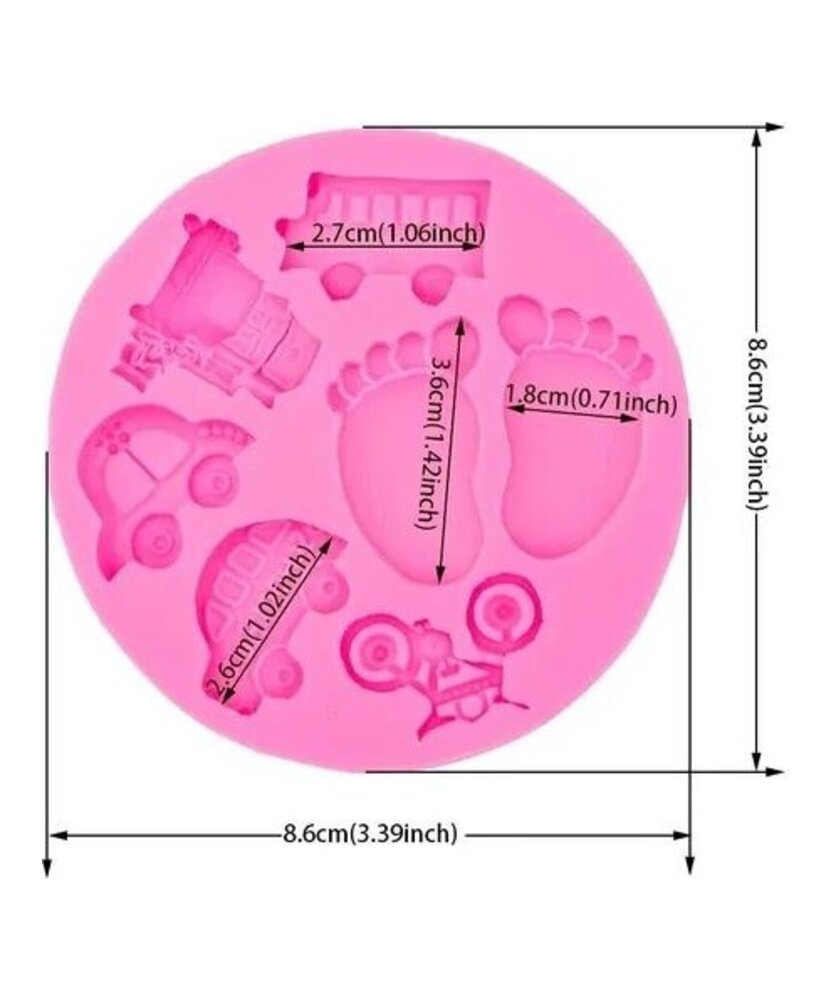 MOLDE PIEZAS DE BEBE PLANOS 7 CAVIDADES