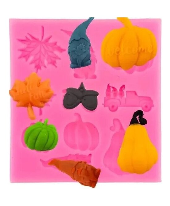 MOLDE FIGURAS HALLOWEEN PLANAS 10 CAVIDADES