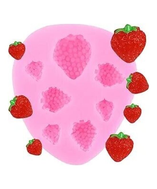 MOLDE MINI FRESAS PLANAS 7 CAVIADADES