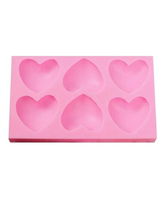 MOLDE CORAZONES PLANOS PEQUEÑOS 6 CAVIDADES