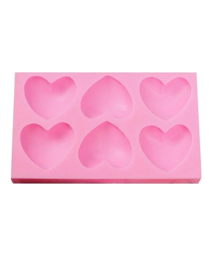 MOLDE CORAZONES PLANOS PEQUEÑOS 6 CAVIDADES