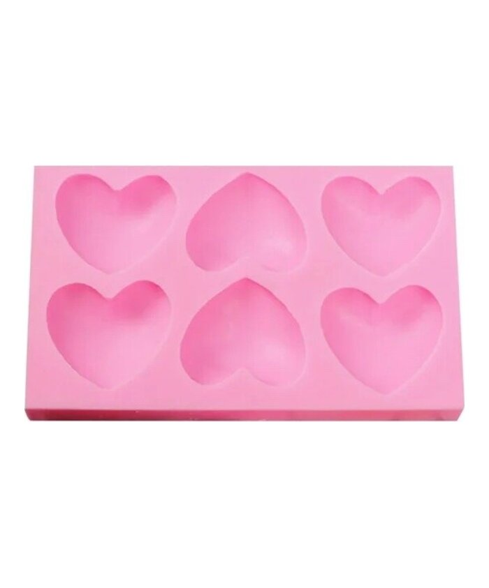 MOLDE CORAZONES PLANOS PEQUEÑOS 6 CAVIDADES