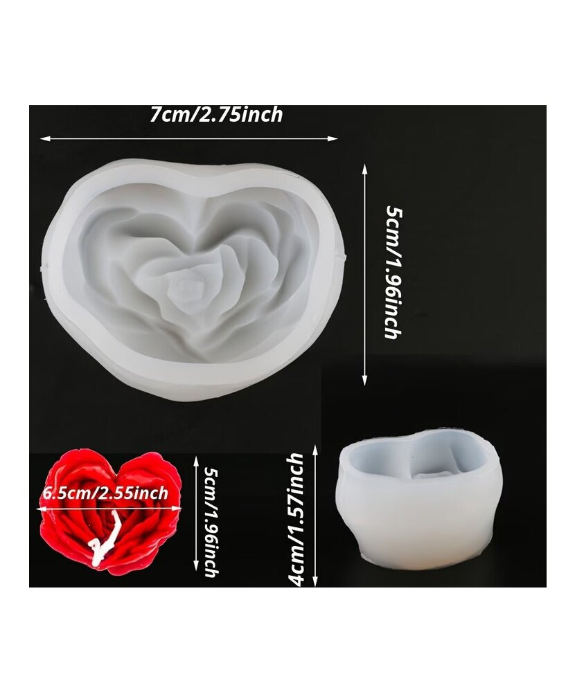 MOLDE DE CORAZON FLORAL