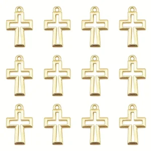 DIJES EN FORMA DE CRUZ. DORADAS x UNIDAD
