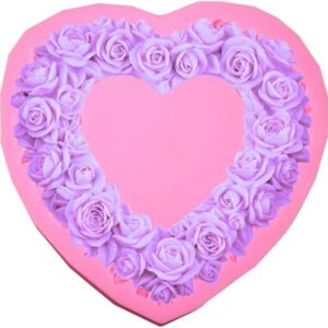MOLDE CORAZON FLOREADO PLANO ROSAS